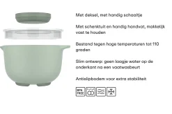 Mepal Beslagkommen<Beslagkom met spatdeksel Chef It 3000 ml - Nordic sage
