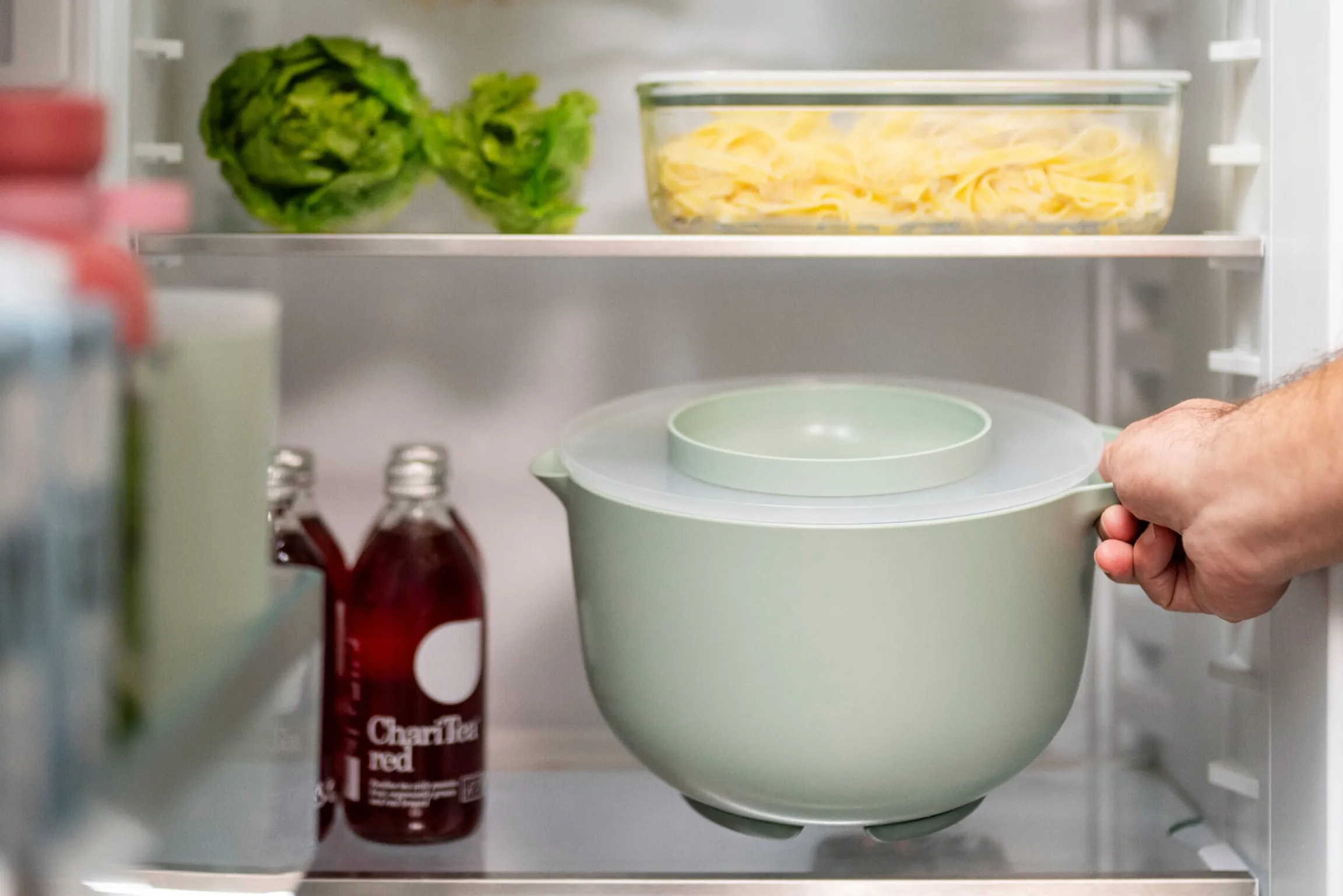 Mepal Beslagkommen<Beslagkom met spatdeksel Chef It 3000 ml - Chalk