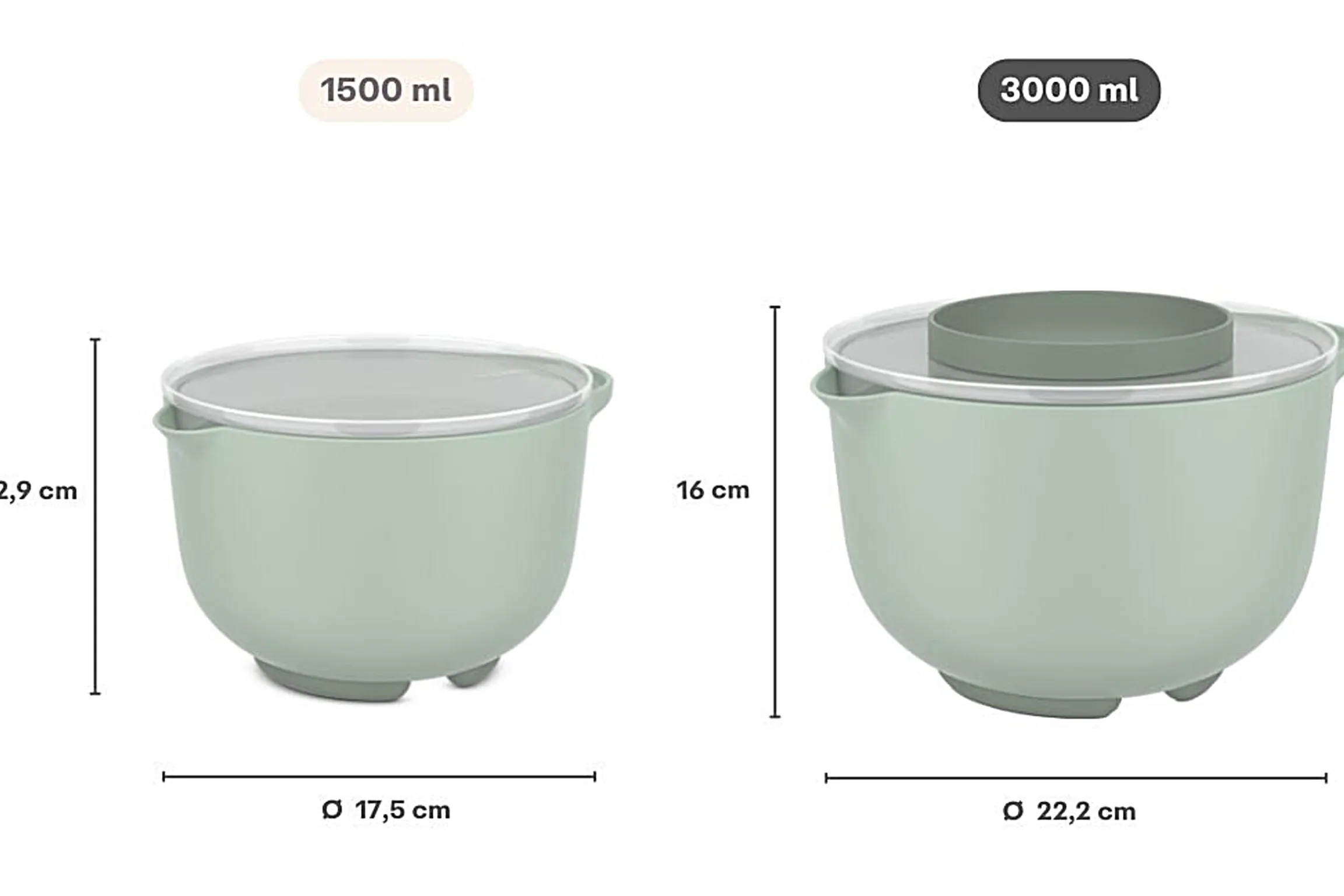 Mepal Beslagkommen<Beslagkom met spatdeksel Chef It 3000 ml - Chalk