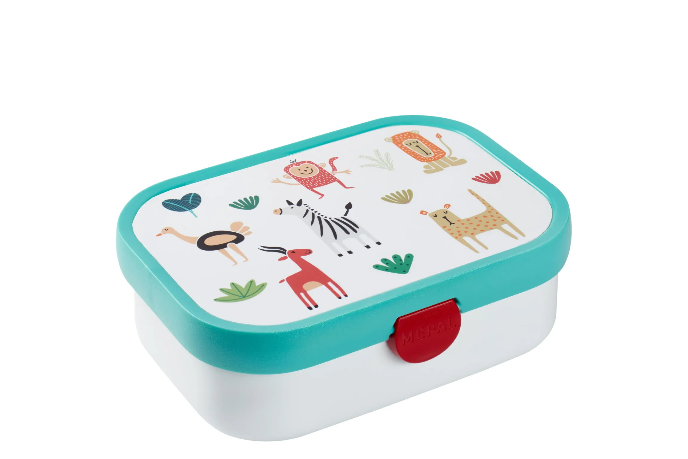 Mepal Back To School Sets Met Print|Broodtrommel Met Naam<Campus Bento lunchbox met vorkje - Animal Friends