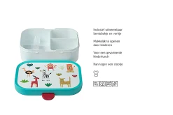 Mepal Back To School Sets Met Print|Broodtrommel Met Naam<Campus Bento lunchbox met vorkje - Animal Friends