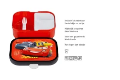 Mepal Back To School Sets Met Print|Broodtrommel Met Naam<Campus Bento lunchbox met vorkje - Cars