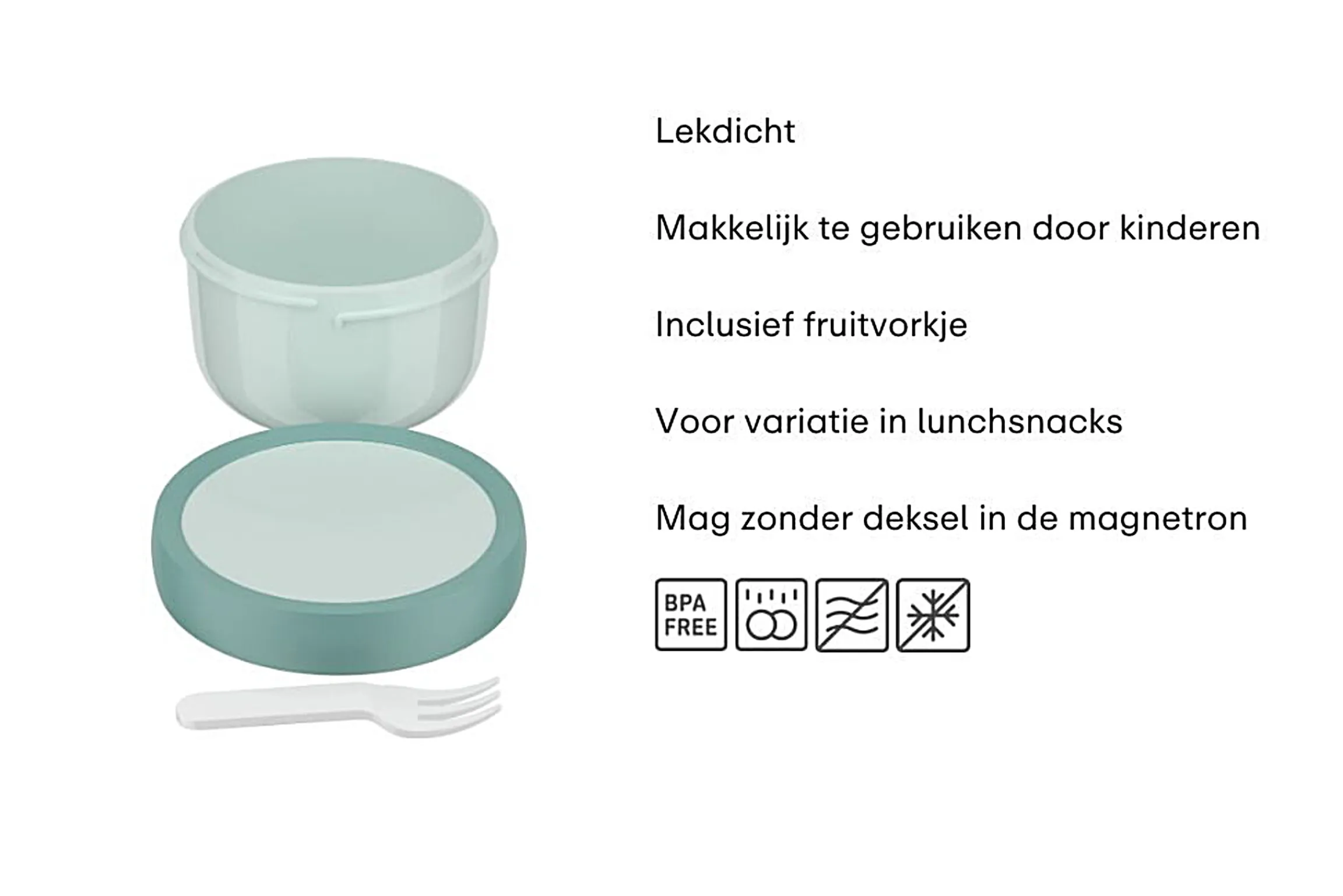 Mepal Fruitbakjes|Back To School Sets Met Effen Kleur<Campus fruitbox 300 ml met vorkje - blue Blauw