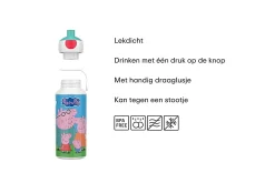 Mepal Drinkfles Pop-Up|Back To School Sets Met Print<Drinkfles pop-up Campus 400 ml - Peppa Pig