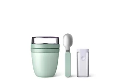 Mepal Yoghurtbeker|Snackpotten<Giftset lunchpot en vouwlepel Ellipse - Nordic sage