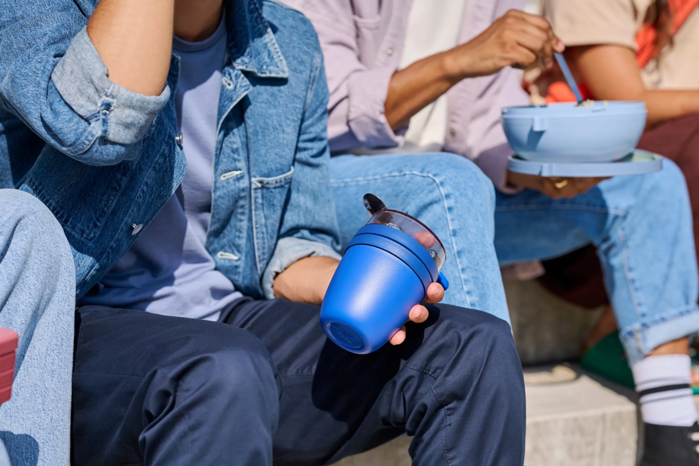 Mepal Yoghurtbeker|Broodtrommels En Brooddozen<Giftset lunchpot en vouwlepel Ellipse - Vivid blue