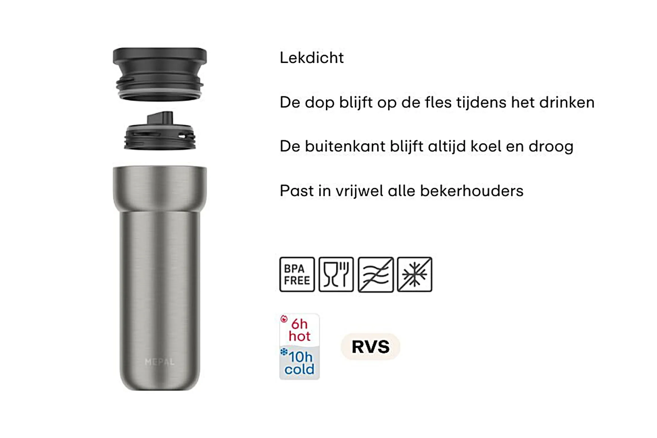 Mepal Thermosflessen|Thermosflessen & Bekers<Isoleerbeker Ellipse 475 ml - Nordic black