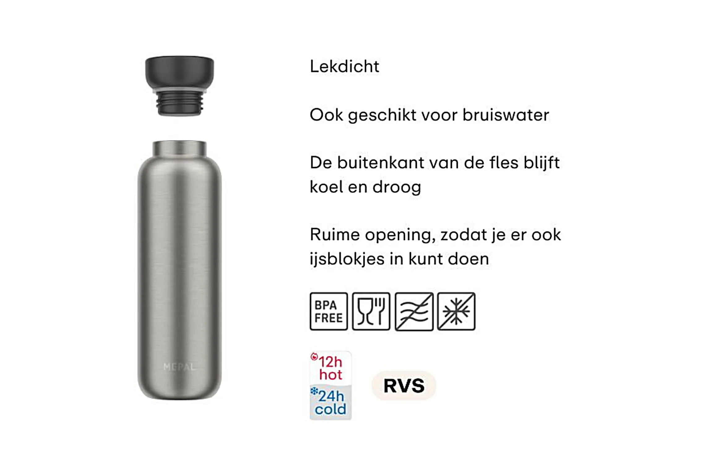 Mepal Thermosflessen|Thermosflessen & Bekers<Isoleerfles Ellipse 500 ml - Titanium