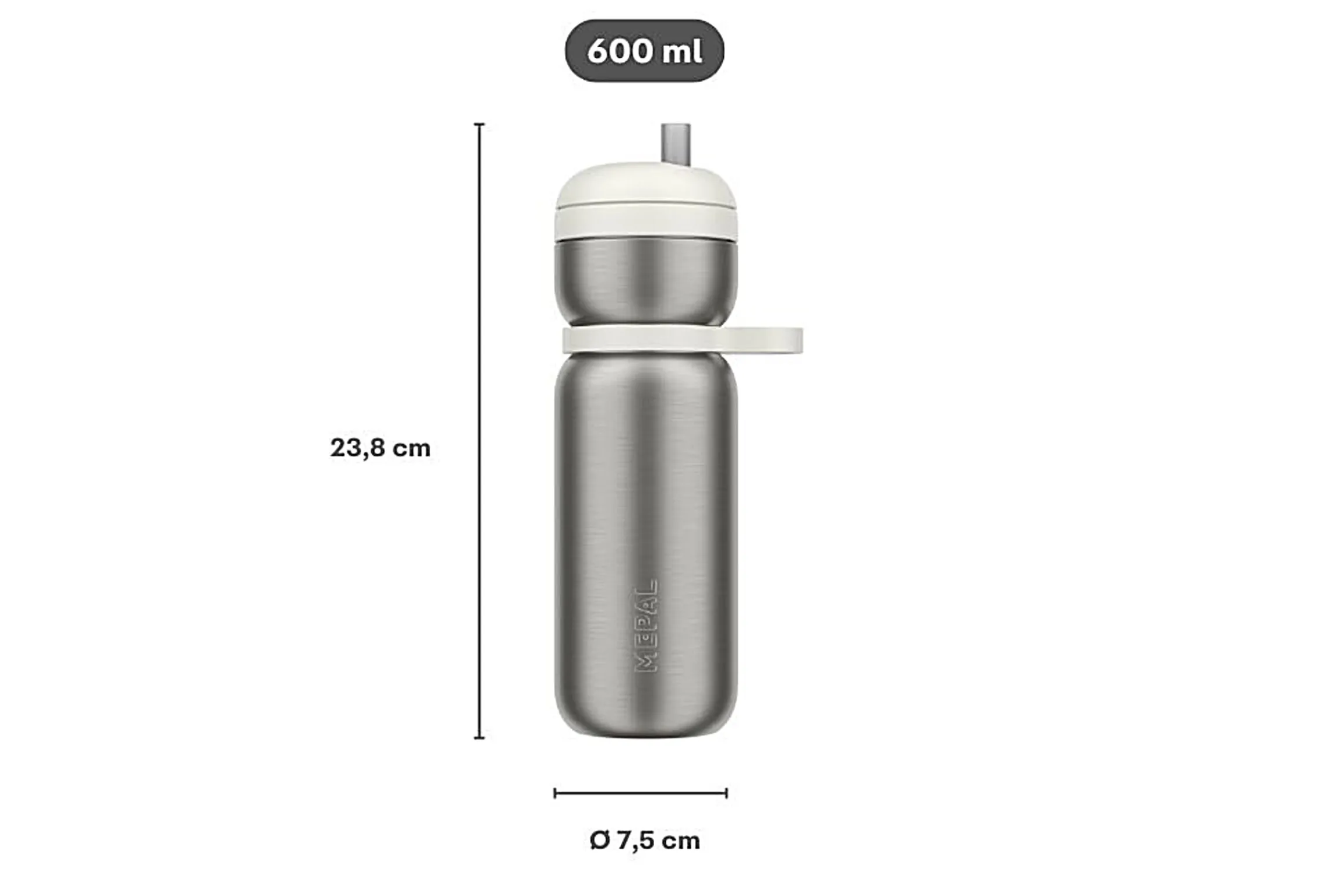 Mepal Thermosflessen|Thermosflessen & Bekers<Isoleerfles Twist 600 ml - Ceramic white