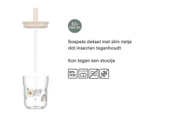 Mepal Rietjesbeker|Kinderglazen<Kinderglas Mio 250 ml met rietje - Sunshine & Rainbow Sunshine & Rainbow