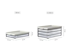 Mepal Vleeswarendozen<Koelkastdoos Omnia vleeswaren 3-laags - black Zwart