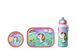 Mepal Pauzesets|Back To School Sets Met Print<Lunchset Campus (drinkfles pop-up, lunchbox & fruitbox) - Unicorn
