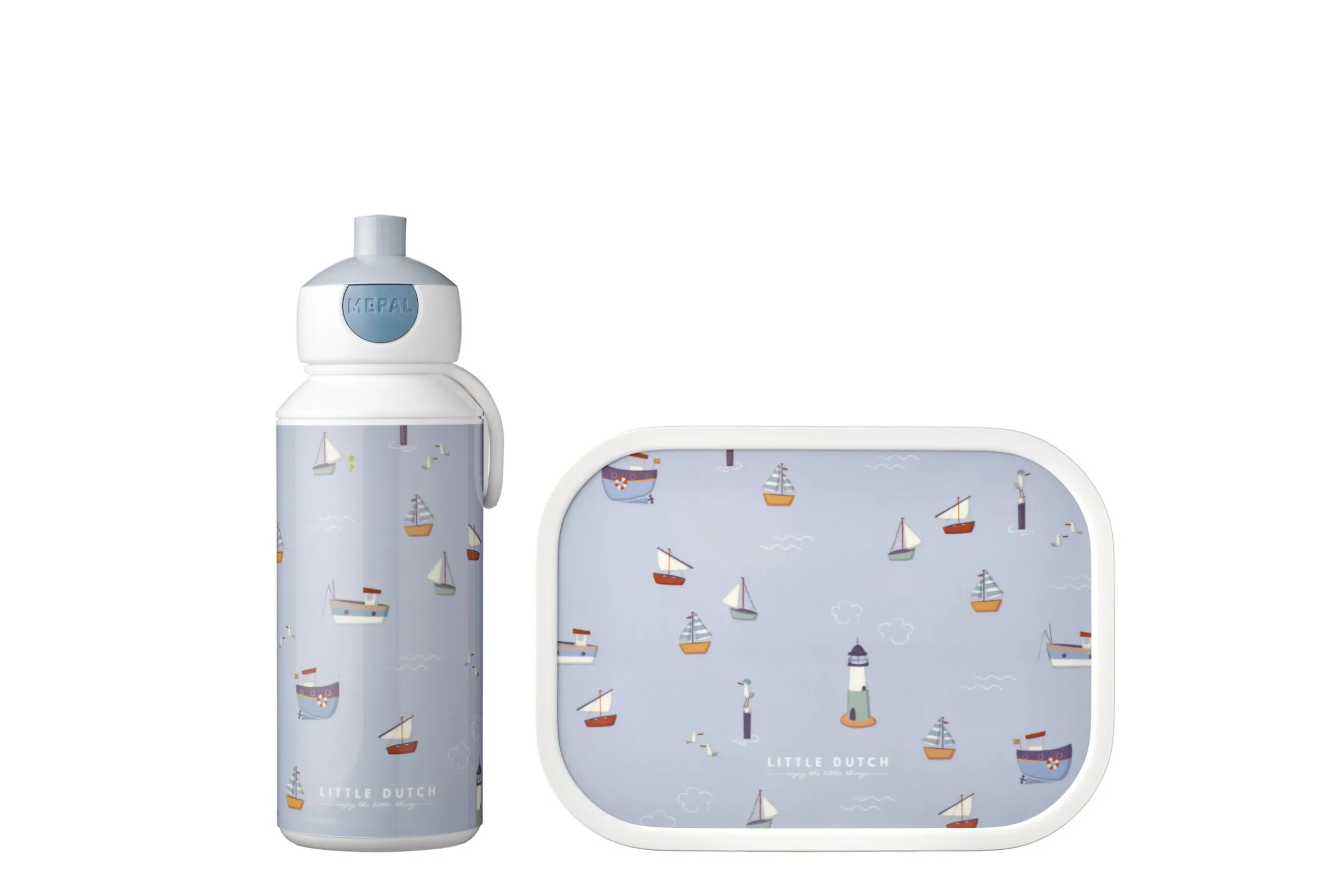 Mepal Drinkfles Pop-Up|Pauzesets<Lunchset Campus (pop-up drinkfles en lunchbox) Little Dutch - Sailors Bay