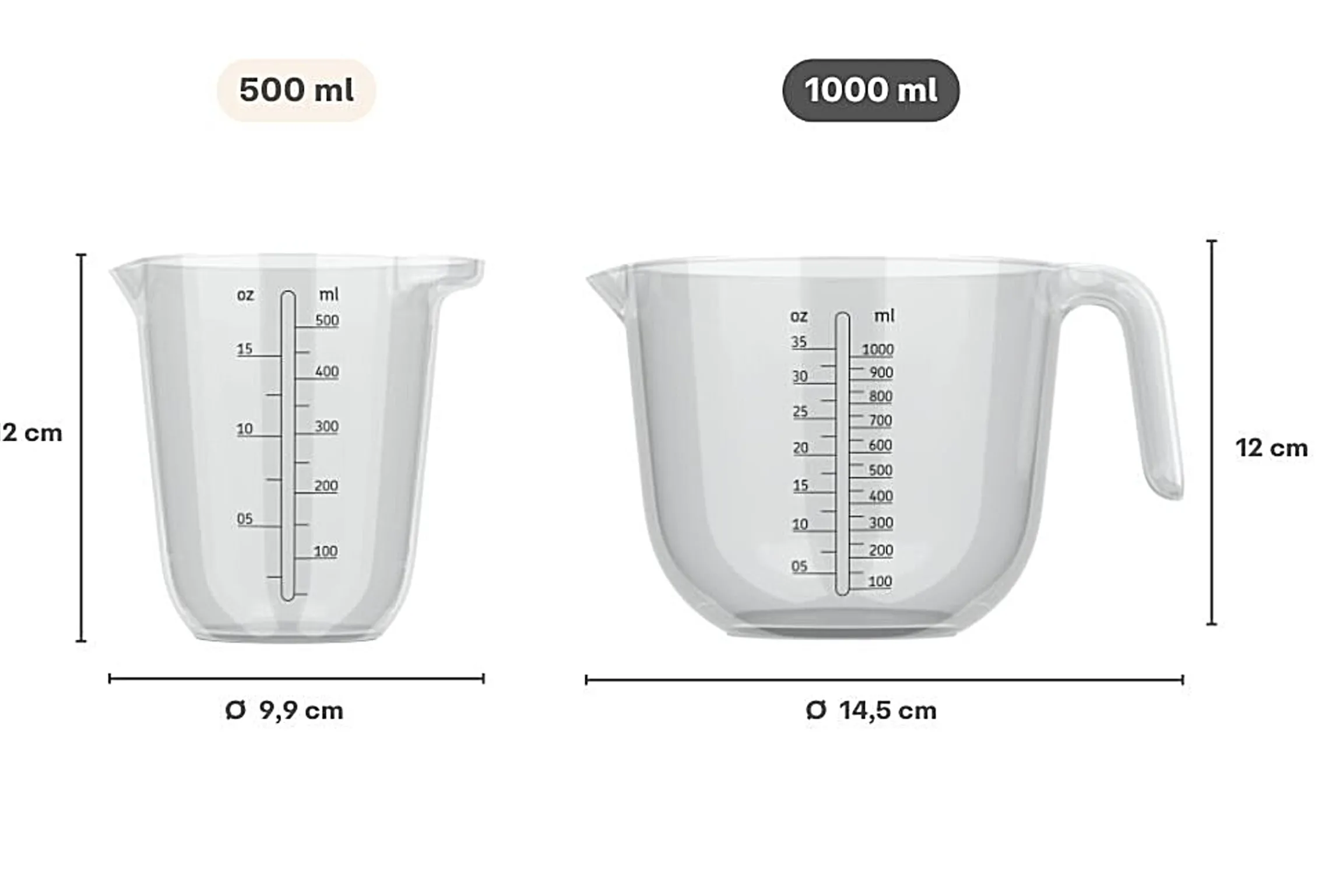 Mepal Maatbekers<Maatbeker Chef It 1000 ml - transparant Transparent