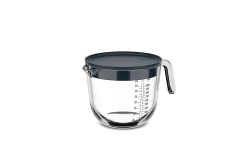 Mepal Maatbekers<Maatbeker met deksel Chef It glas 1000 ml - Navy