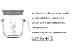 Mepal Maatbekers<Maatbeker met deksel Chef It glas 1000 ml - Navy