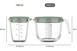 Mepal Maatbekers<Maatbeker met deksel Chef It glas 1000 ml - Coral