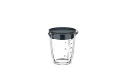 Mepal Maatbekers<Maatbeker met deksel Chef It glas 500 ml - Navy