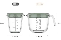 Mepal Maatbekers<Maatbeker met deksel Chef It glas 500 ml - Navy
