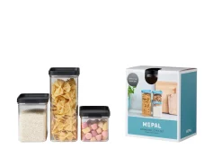 Mepal Voorraaddozen<Set bewaardoos Omnia 3-delig - black Zwart