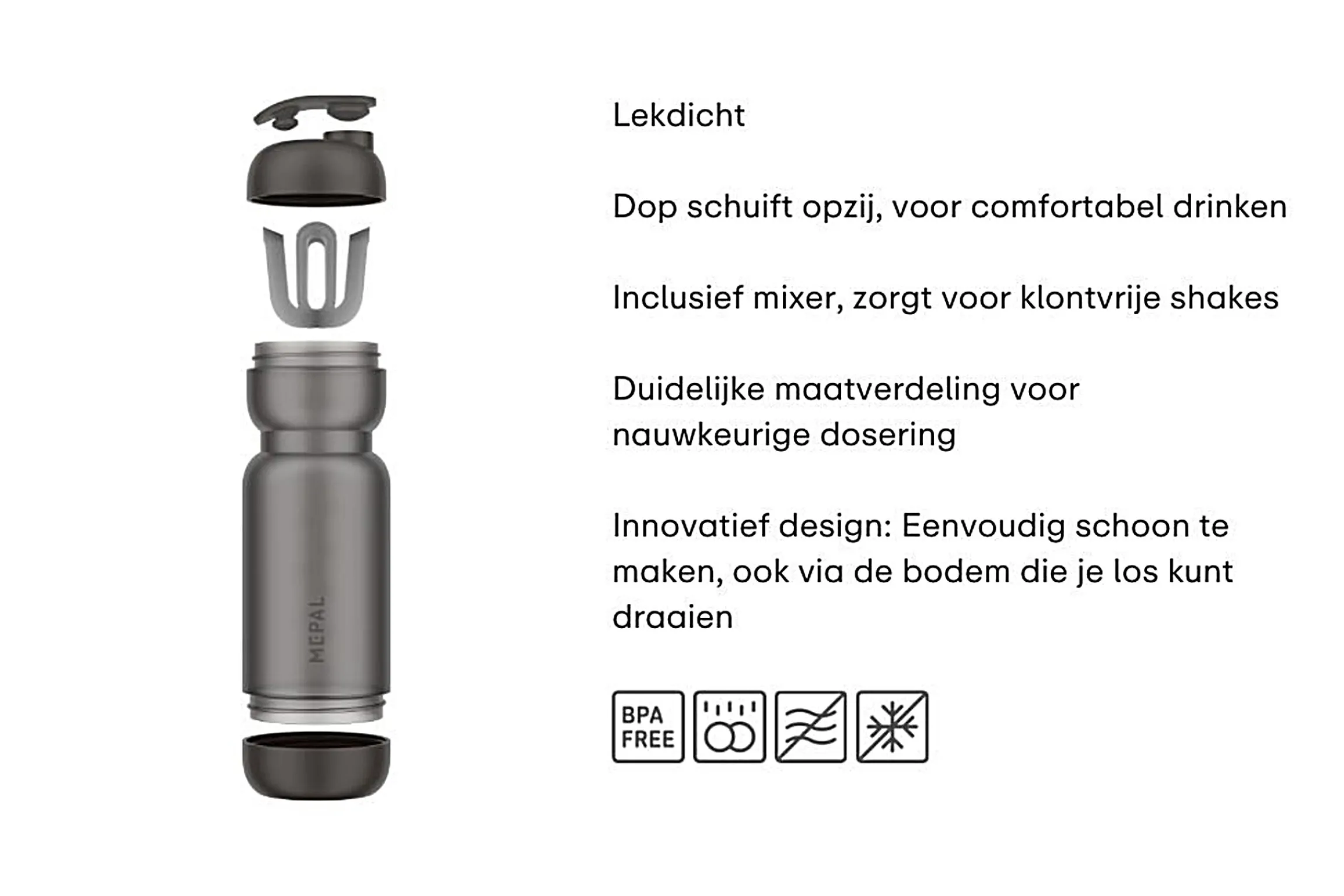 Mepal Shakebeker<Shakebeker 800 ml - Peach orange