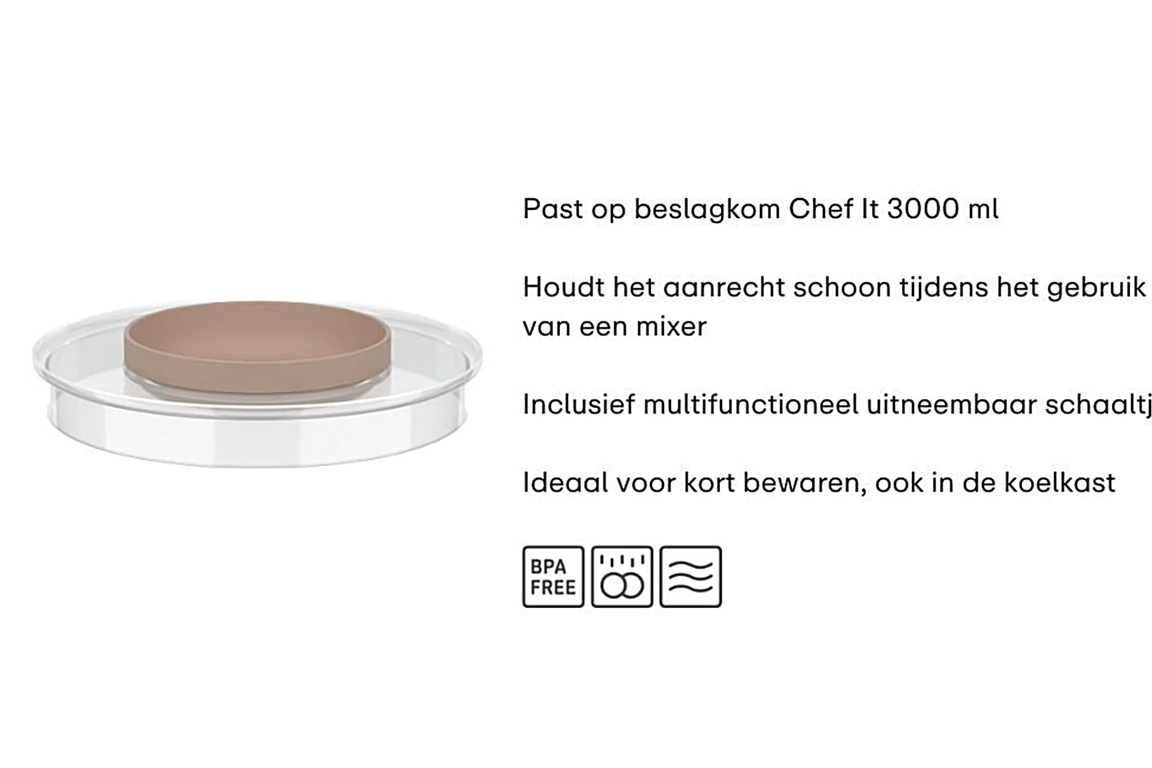Mepal Beslagkommen<Spatdeksel beslagkom Chef It 3000 ml - Coral