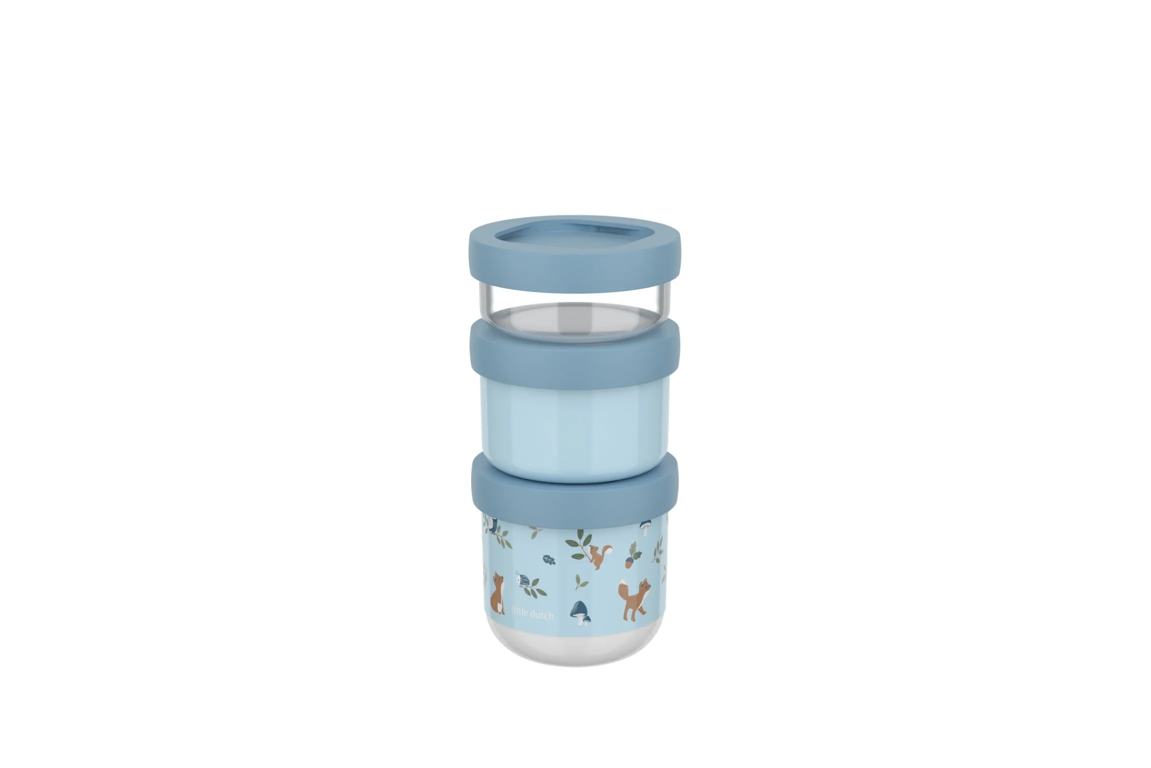 Mepal Snackdoosje|Fruitbakjes<Stapelbare snackbox Mio 3-delig - Little Dutch - Forest friends