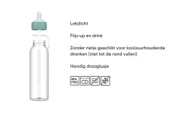 Mepal Back To School Sets Met Effen Kleur|Waterflessen<Waterfles flip-up Campus 500 ml - Turquoise